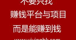 真正的意义不是只找赚钱平台与项目,而是能赚到钱