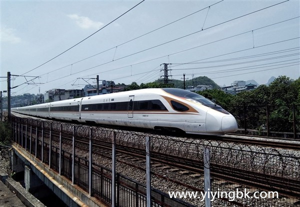 中国铁路高速行驶的火车