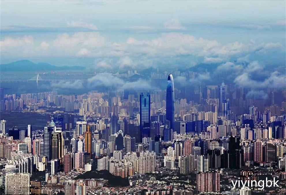 从远处看深圳的高楼大厦建筑群，www.yiyingbk.com